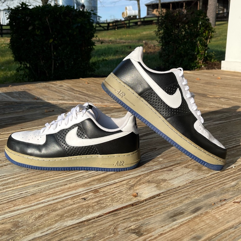 Nike Air Force 1 - Black/White/Gray/Royal Blue - Mens 11.5